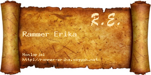 Rammer Erika névjegykártya
